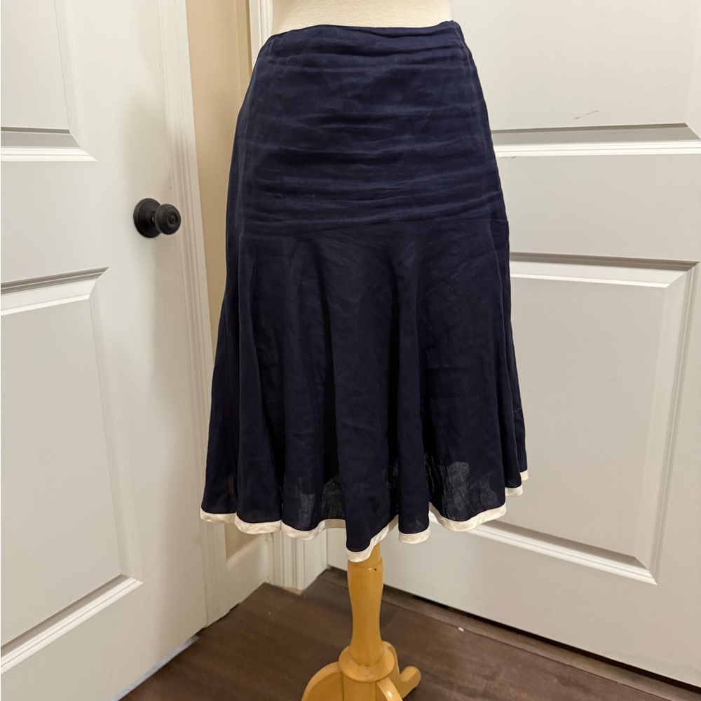 Ralph Lauren Dark Blue A-Line very light. 100% linen w/ 100% cotton lining